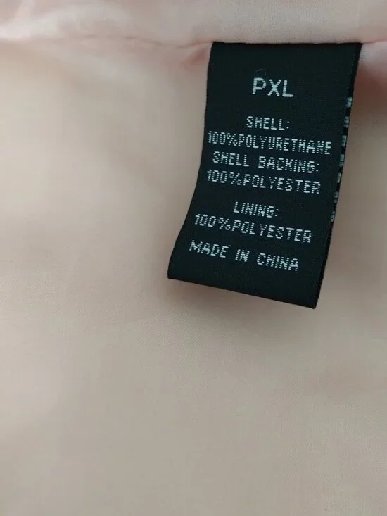 Braccini Petite Blush Pink Moto Jacket XL NWT Faux Leather Zip Biker - Picture 9 of 9